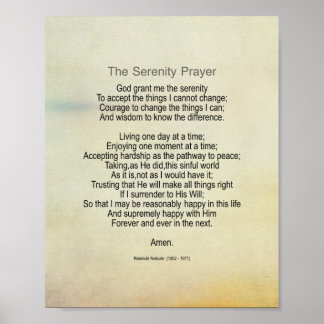 Serenity Prayer Quote Vintage Style Poster