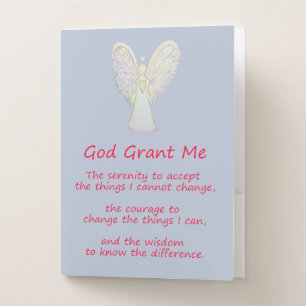 Serenity Prayer Rainbow Hearts Art Custom Folder
