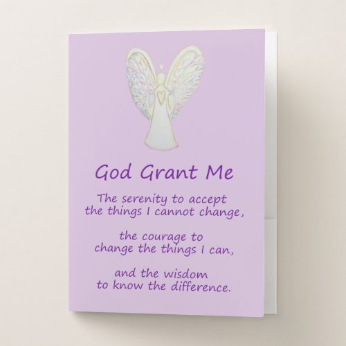 Serenity Prayer Rainbow Hearts Art Custom Folders