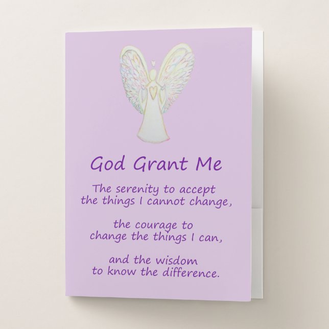 Serenity Prayer Rainbow Hearts Art Custom Folders (Front)
