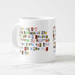 Serenity Prayer Ransom Note Style Giant Coffee Mug