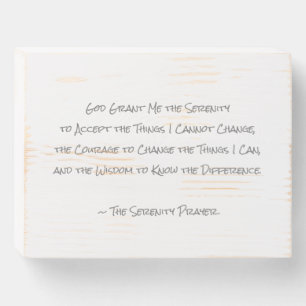 Serenity Prayer Recovery Hope Courage Wisdom Faith Wooden Box Sign