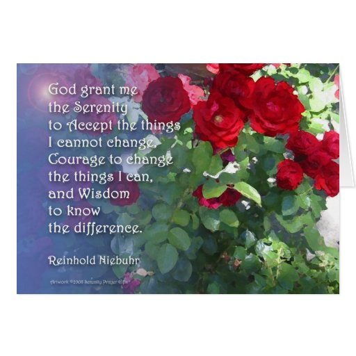 Serenity Prayer Red Roses Card | Zazzle