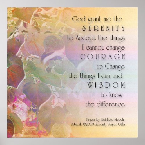 Serenity Prayer Redbud Poster