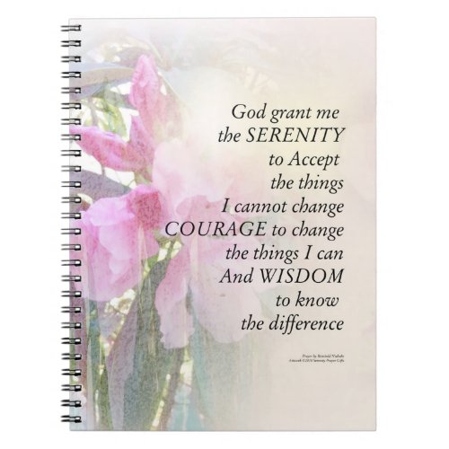 Serenity Prayer Rhodie Glow Notebook