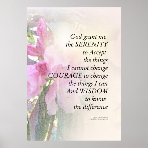 Serenity Prayer Rhodie Glow Poster