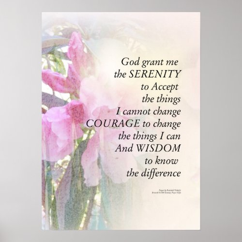 Serenity Prayer Rhodie Glow Poster