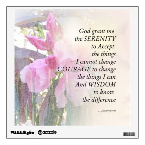 Serenity Prayer Rhodie Glow Wall Decal