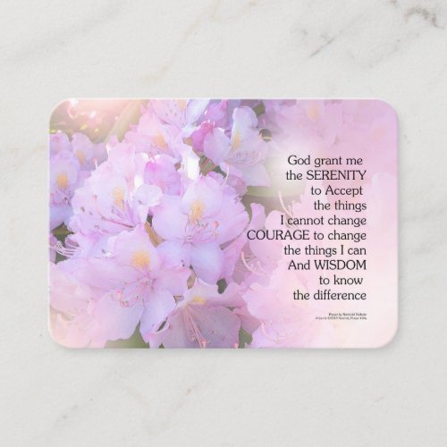 Serenity Prayer Rhododendron Glow Business Card