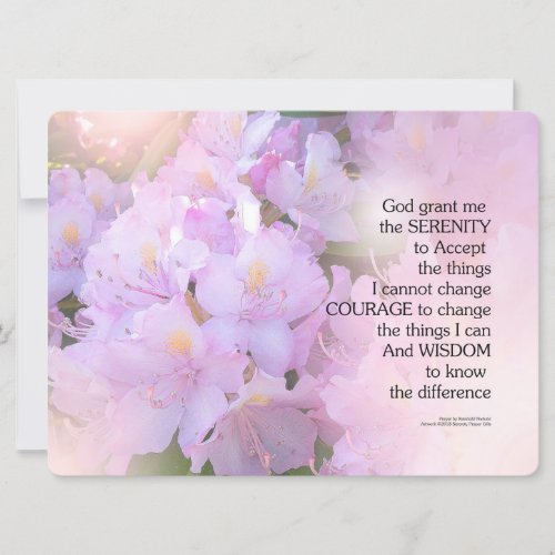 Serenity Prayer Rhododendron Glow Invitation