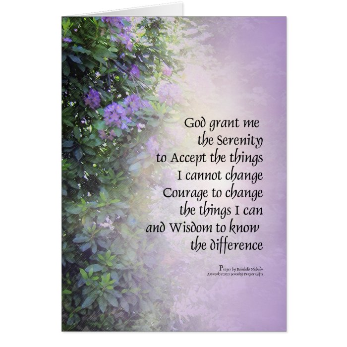 Serenity Prayer Rhododendrons and Creek Card