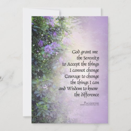 Serenity Prayer Rhododendrons and Creek Invitation