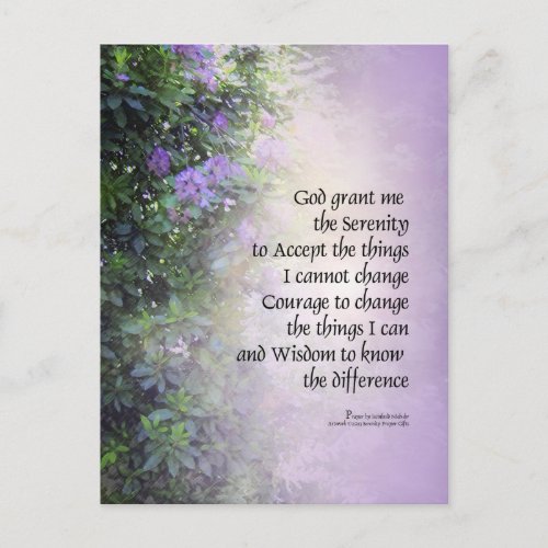 Serenity Prayer Rhododendrons and Creek Postcard