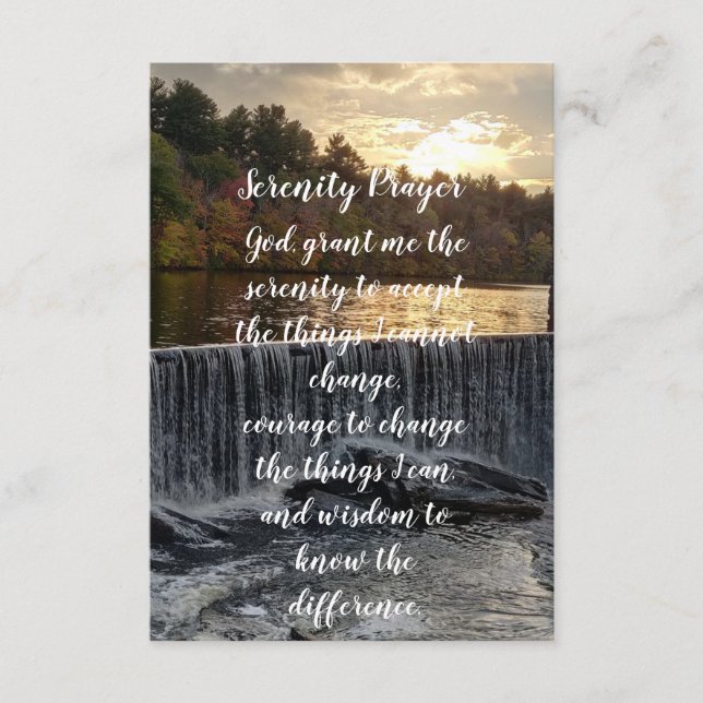 Serenity prayer RI FALLS  Ponaganset  Enclosure Card (Front)