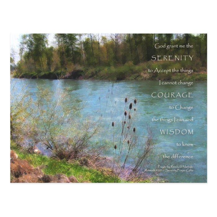 Serenity Prayer River Post Cards