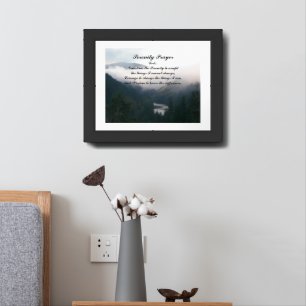 Serenity Prayer River Valley Landscape Framed Art