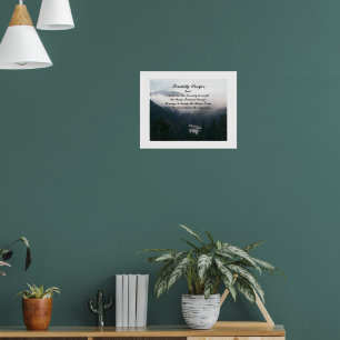 Serenity Prayer River Valley Landscape Poster