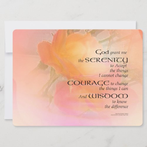 Serenity Prayer Rose Glow Invitation