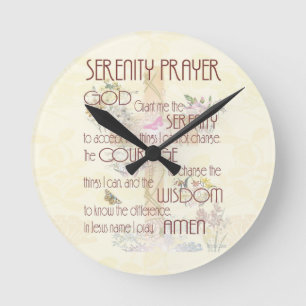 Serenity Prayer Round Clock