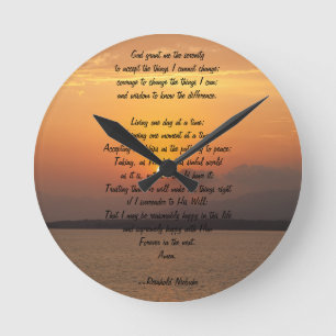 Serenity Prayer Round Clock