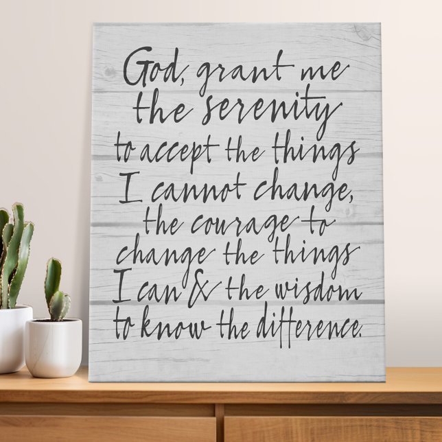 Serenity Prayer - Rustic Modern Faux Canvas Print (Custom Photo collage - wall art with your photos)