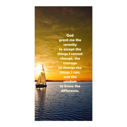 Serenity Prayer Sailboat in Ocean StrengthRecov Card