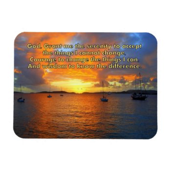 Serenity Prayer Sailboats At Sunset Magnet by catherinesherman at Zazzle