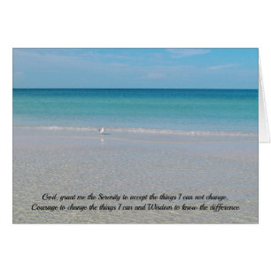 Serenity Prayer Sea Gull an the Beach Cards