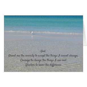 Serenity Prayer Sea Gull an the Beach Cards