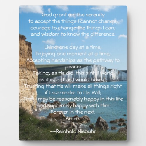 Serenity Prayer Seascape Plaque