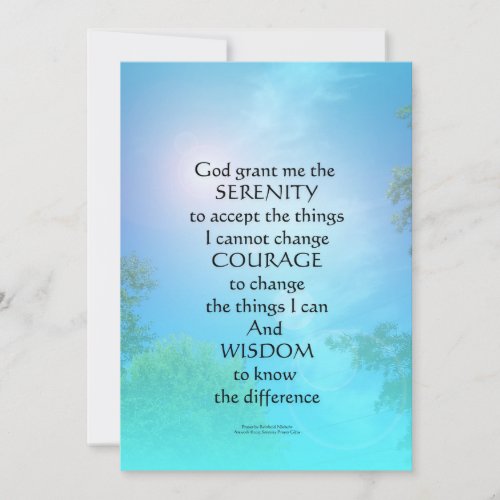 Serenity Prayer September Sky Invitation