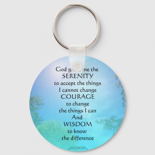 Serenity Prayer September Sky Keychain