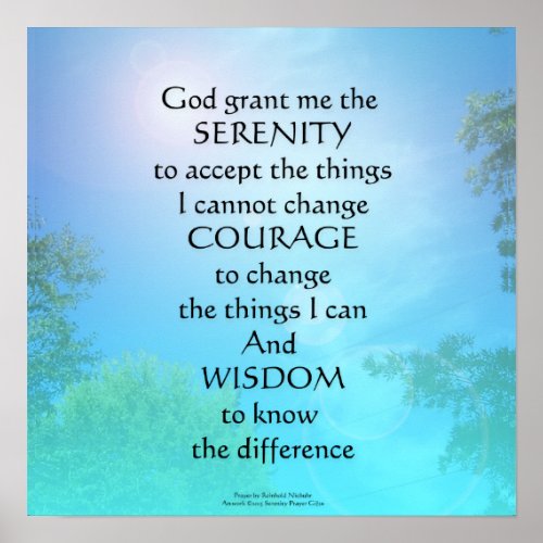 Serenity Prayer September Sky Poster