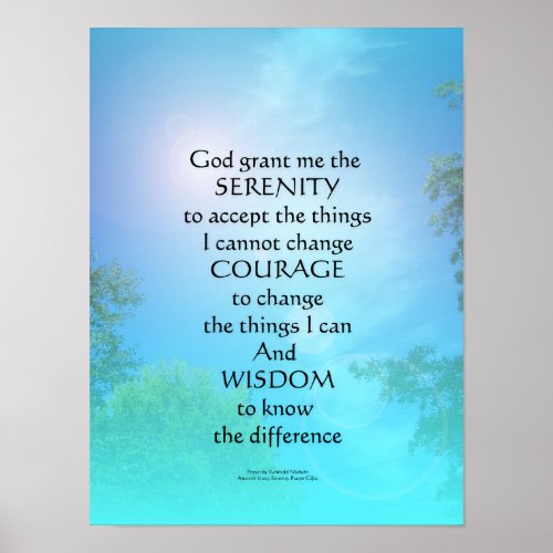 Serenity Prayer September Sky Poster