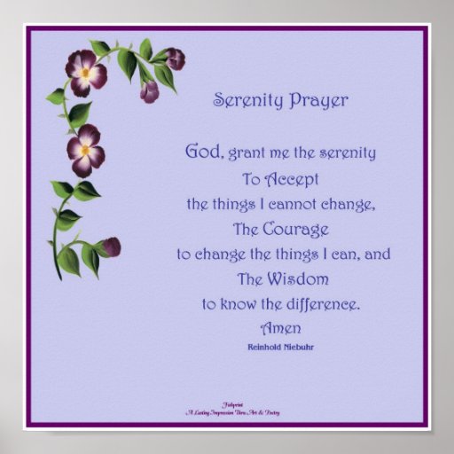 Serenity Prayer Short Poster | Zazzle