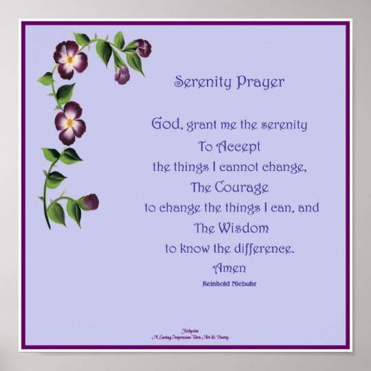 Serenity Prayer Short Poster 