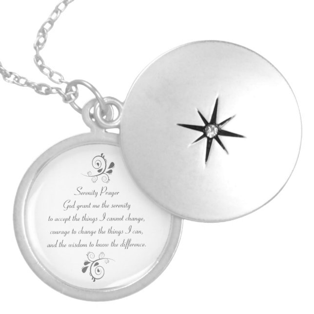 Serenity Prayer Silver Necklace (Front)