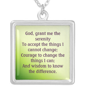 Serenity Prayer Silver Plated Necklace