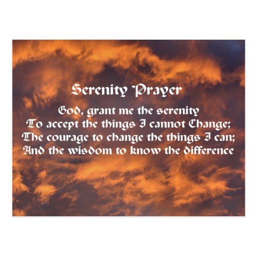 Serenity Prayer Sky Clouds Affirmations Postcard | Zazzle