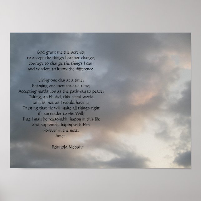 Serenity Prayer Sky poster (Front)