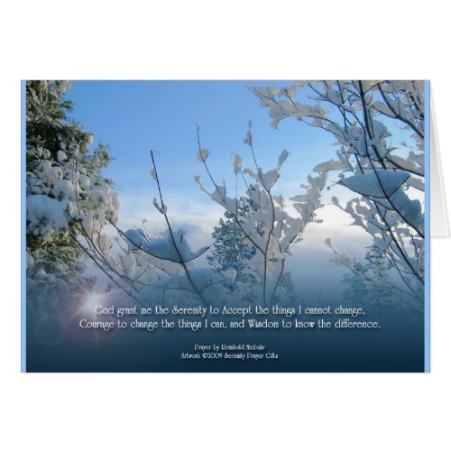 Serenity Prayer Snow Scene Card