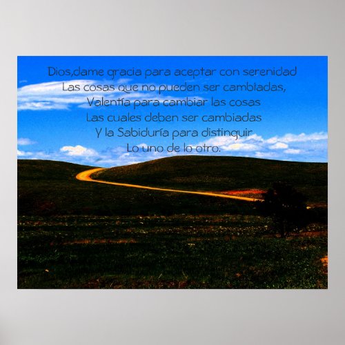 Serenity PrayerSpanish posterMotivational Poster