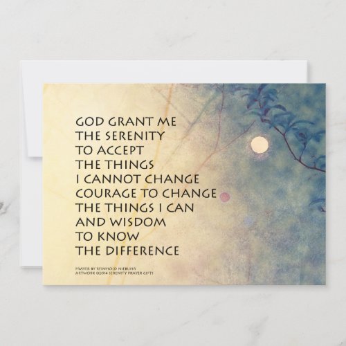 Serenity Prayer Spring Moonrise Invitation