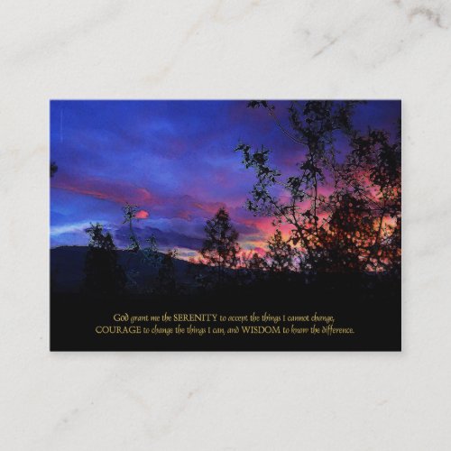 Serenity Prayer Spring Sunrise Business Card