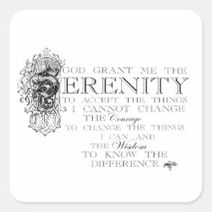 Serenity Prayer Square Sticker