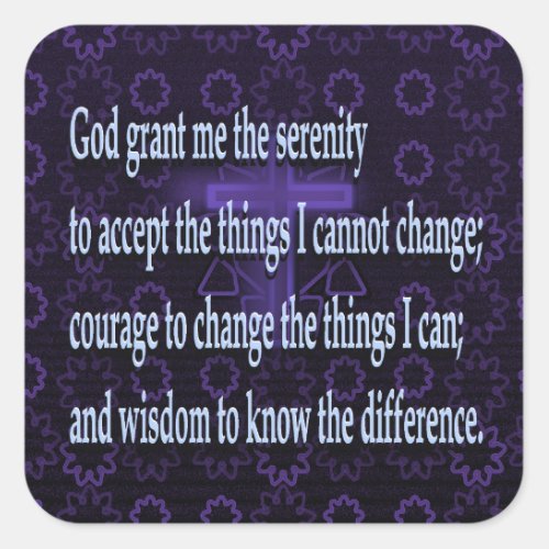 Serenity Prayer Square Sticker