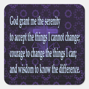 Serenity Prayer Square Sticker