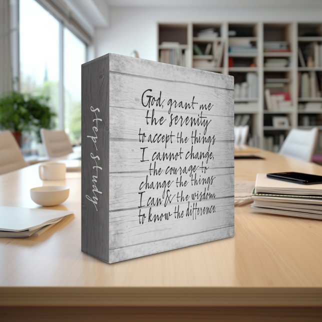 Serenity Prayer Step Study - Rustic Modern 3 Ring Binder (Serenity Prayer Binder - step study)