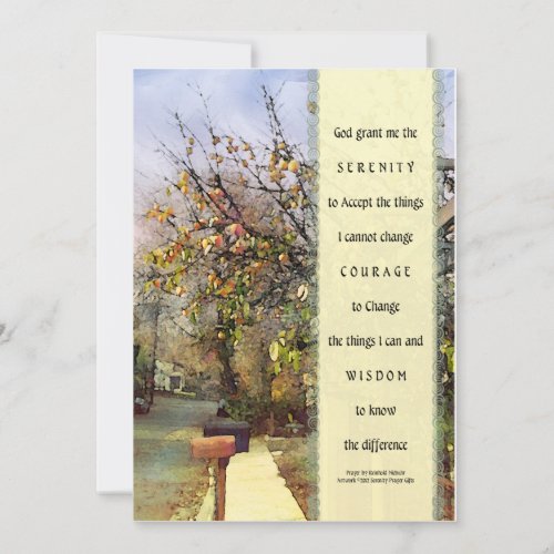 Serenity Prayer Street Scene Invitation