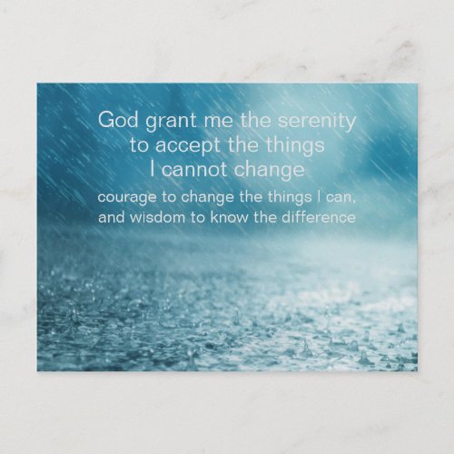 Serenity Prayer _ Street with Rain Photograph Postcard